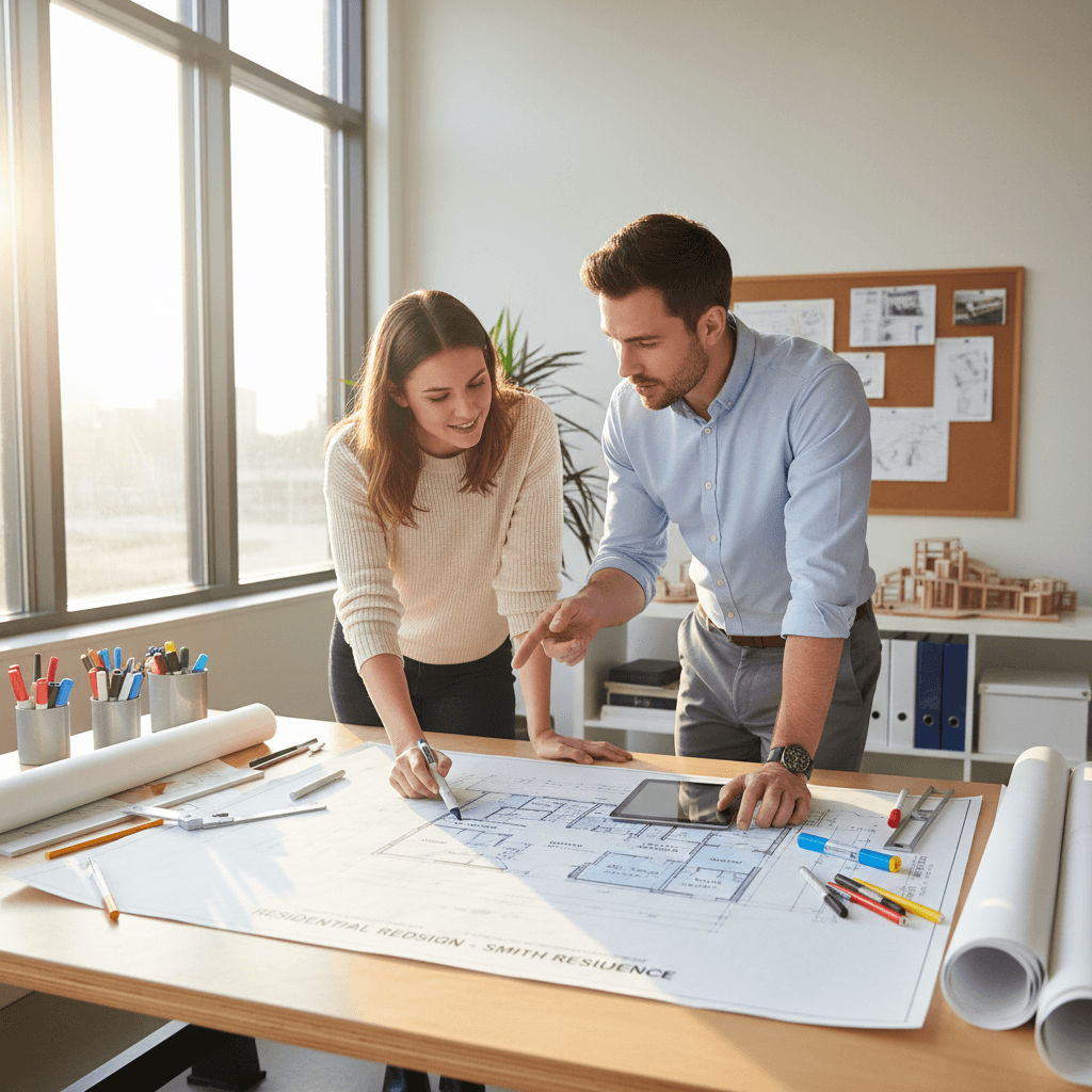 Design firm and planning consultant collaborating on residential project